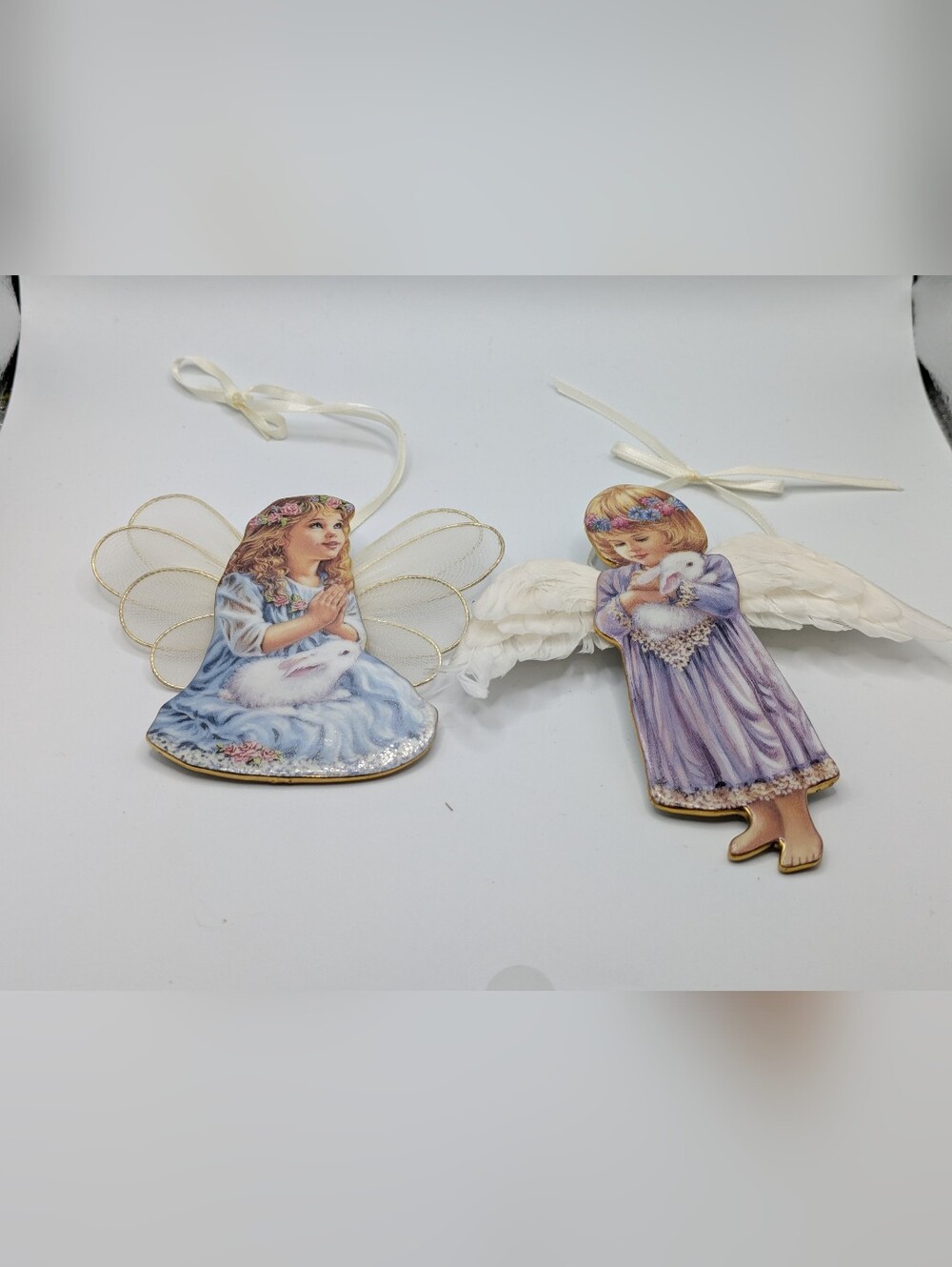 Bradford Exchange Heavens Little Angels Ornament Set Christmas 2 Pc Numbered